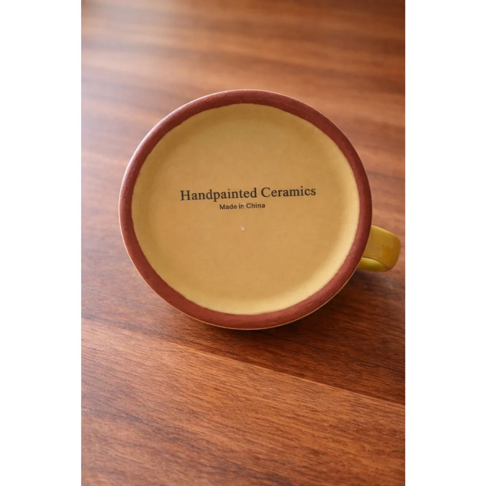 Hand Painted Yellow Floral Coffee Mug | Poppy & Tulip | Cottagecore